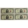 Image 1 : FOUR PCS. 1863  $5.00 U.S. NOTES: STAR NOTES: