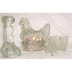3 glass candy containers