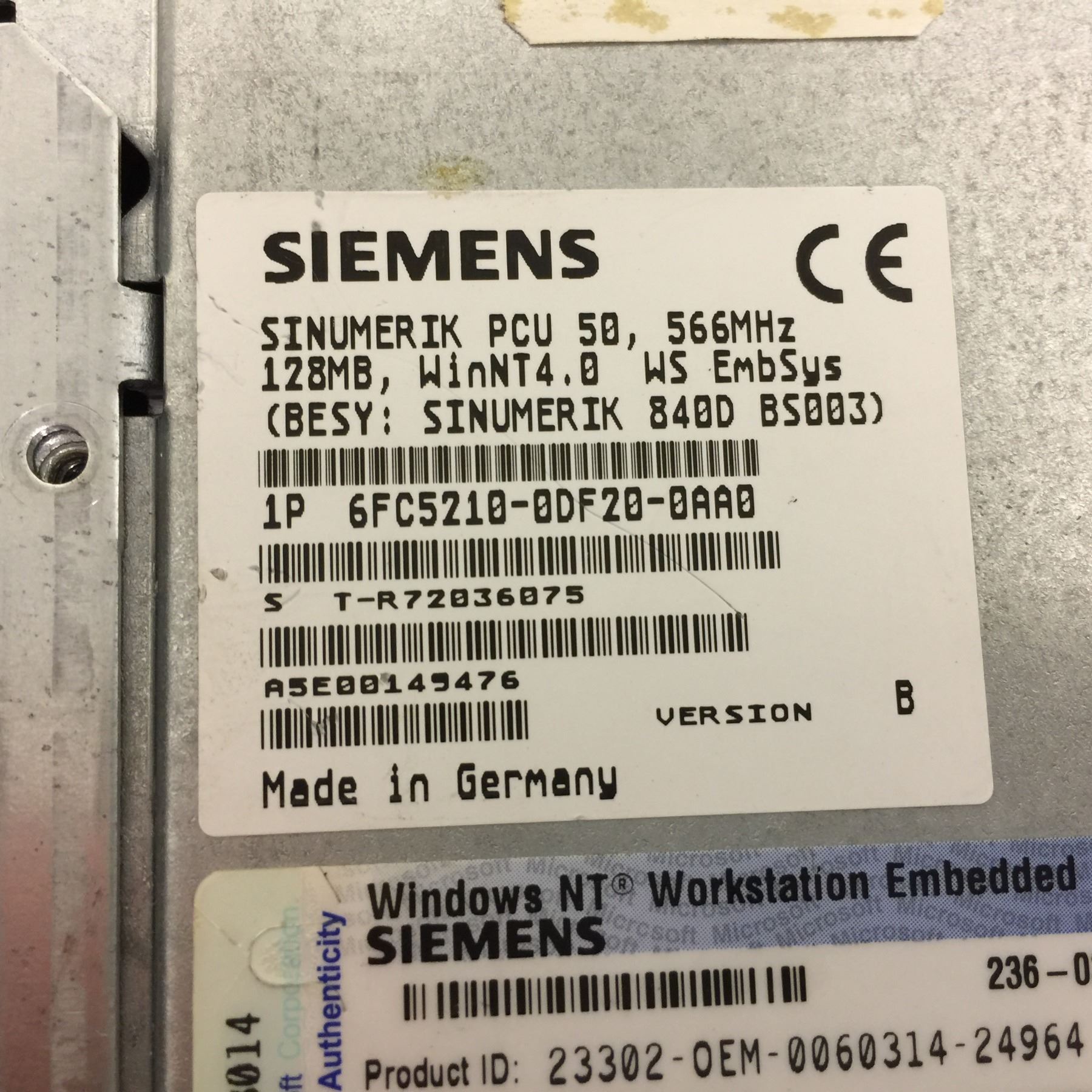 Siemens 1P 6FC5210 0DF02 0AA0 Sinumerik PCU50 siemens-1p-6fc5210-0df02-0aa0-sinumerik-pcu50