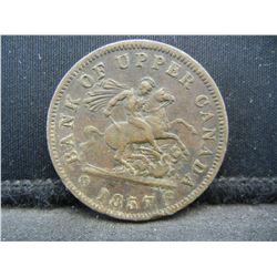 1857 UPPER CANADIA ONE PENNY