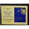 Image 1 : 14K GOLD JFK HALF DOLLAR (COA/JOHN F. KENNEDY)