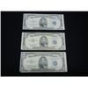 Image 1 : 1953 1953 A 1953 B Three Note Set of Five Dollar Silver Certificates