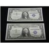 Image 1 : 2 Consecutive 1957 Crisp Unc Silver Certificates