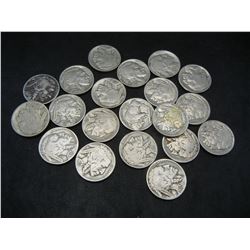 20 Full Mixed Date Buffalo Nickels