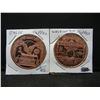 Image 1 : (2) Copper Rounds .999 Eagle and George Washington Designs