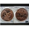 Image 2 : (2) Copper Rounds .999 Eagle and George Washington Designs