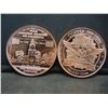 Image 2 : (2) Copper Rounds .999 Buffalo and Benjamin Franklin Designs