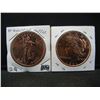 Image 1 : (2) Copper Rounds .999 St. Augustine and Peace Designs