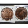 Image 3 : (2) Copper Rounds .999 St. Augustine and Peace Designs