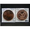Image 1 : (2) Copper Rounds .999 Seated Liberty and Eagle Designs