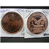 Image 2 : (2) Copper Rounds .999 Seated Liberty and Eagle Designs