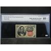 Image 1 : 1874 10 cent fractional. GEM UNC 66 CHOICE. Long thin key, CGA graded