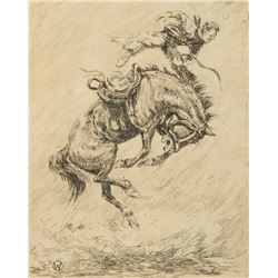 Olaf Wieghorst - A Buck Off & Calf Roping