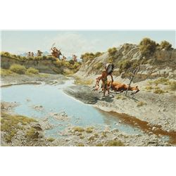 Frank McCarthy - Facing the on Coming Warriors, He Sang His Death Song
