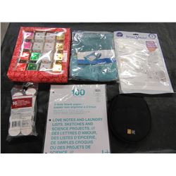 UNCLAIMED STORAGE - BOX WITH CHRISTMAS DECORATIONS, TEA LITE CANDLES, SUGAR DECORATIONS, PLASTIC CUT