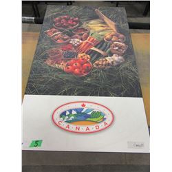 CANADA FRUIT/VEGETABLE MOTIF PLAQUE (36"X 21.5")