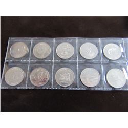SET OF 10 CANADIAN TOKENS