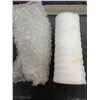 Image 1 : BOX WITH BUBBLE WRAP & ASSORTED ROLLS OF STYROFOAM WRAP