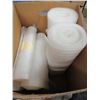 Image 2 : BOX WITH BUBBLE WRAP & ASSORTED ROLLS OF STYROFOAM WRAP