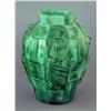 Image 2 : 1 CZECH MALACHITE GLASS VASE 