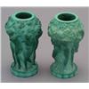 Image 1 : 1 PAIR OF CZECH MALACHITE GLASS VASES 