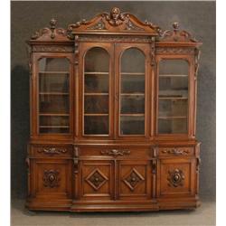 1 VICTORIAN WALNUT BREAKFRONT BOOKCASE 