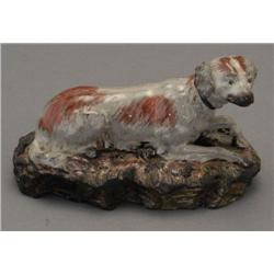 1 STAFFORDSHIRE FIGURE OF A DOG, 6 1/2