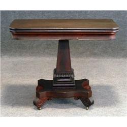 1 CLASSICAL MAHOGANY CARD TABLE, 