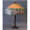 Image 1 : 1 HANDEL LEADED GLASS TABLE LAMP, 