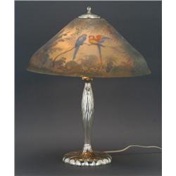 1 PAIRPOINT REVERSE PAINTED TABLE LAMP,