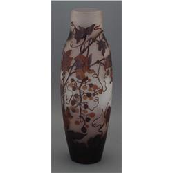 1 MONUMENTAL GALLE CAMEO GLASS VASE, 