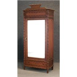 1 FRENCH FAUX BAMBOO PINE ARMOIRE, 90