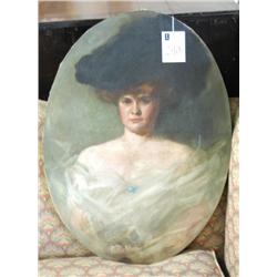 1 VICTORIAN OVAL PORTRAIT OF A LADY, 