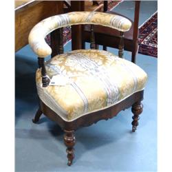 1 ENGLISH VICTORIAN SLIPPER CHAIR, 