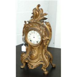 1 SETH THOMAS GILT METAL MANTLE CLOCK, 