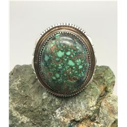 Exquisite Large Stone Turquoise Bracelet by Leonard Nez