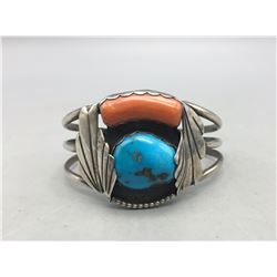 Vintage Coral and Turquoise Bracelet