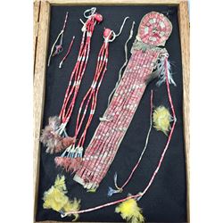 Sioux Quilled Hair Drop with Two Trailers