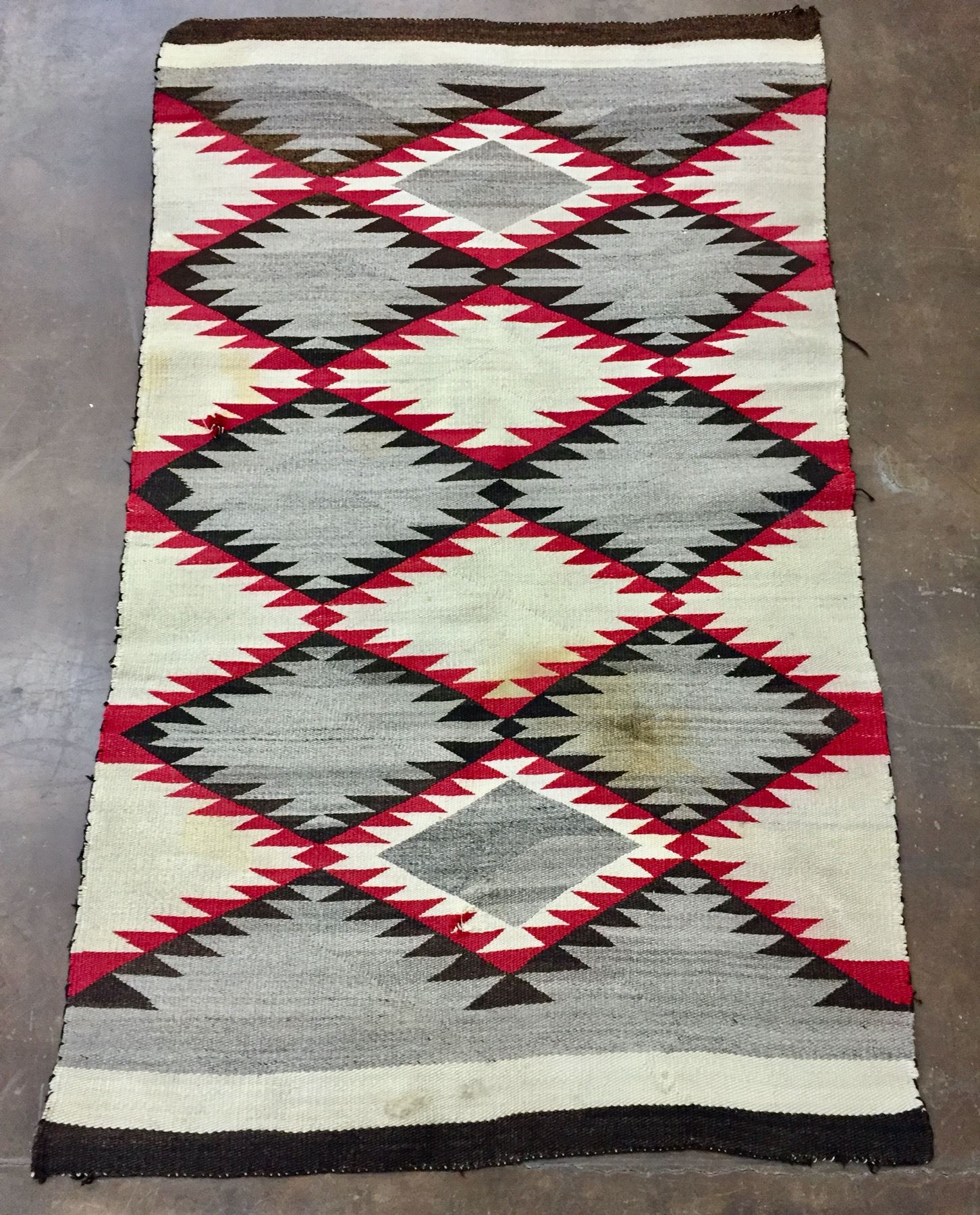 Circa 1930s Diamond Pattern Navajo Rug