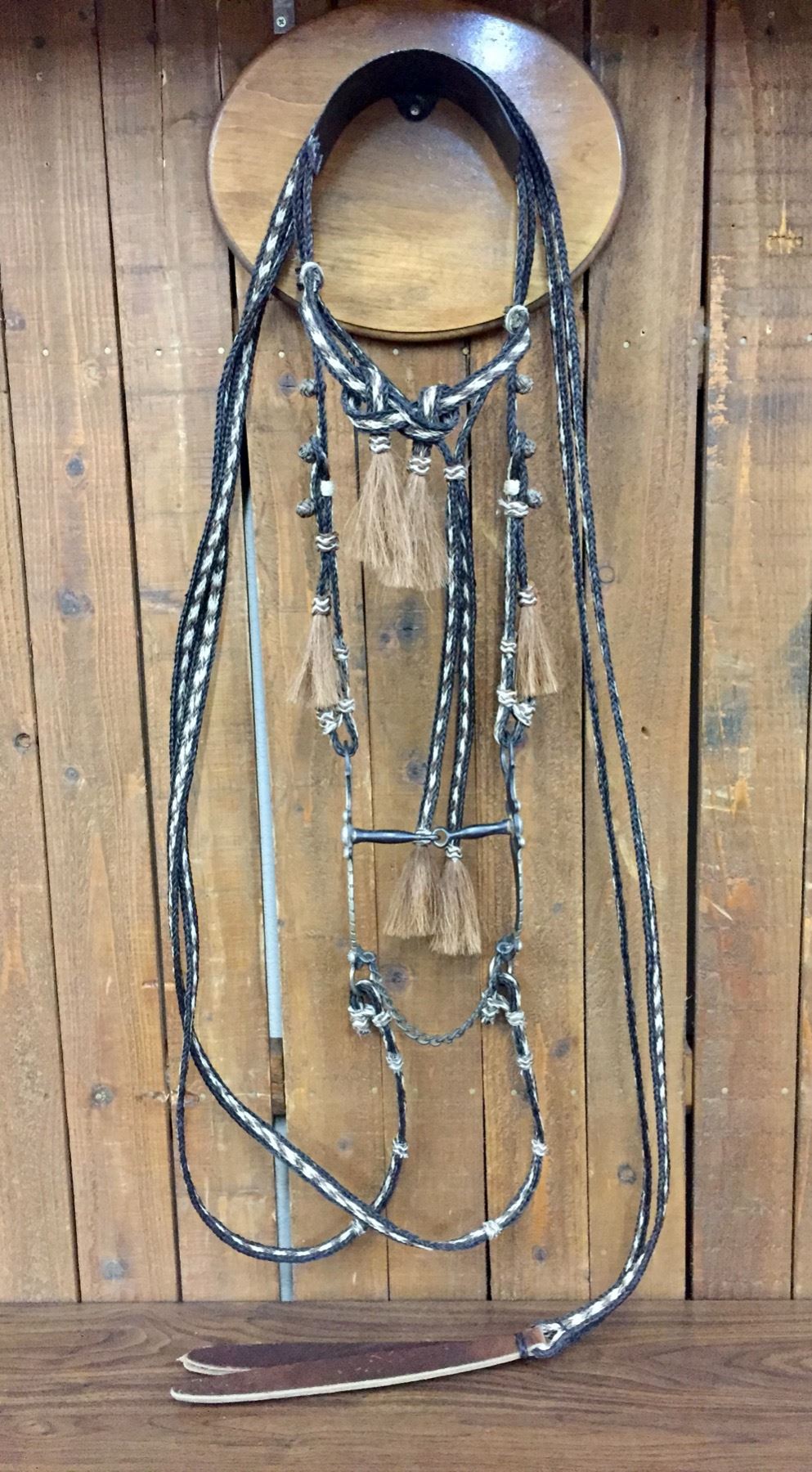 Braided Horsehair Bridle with Bit