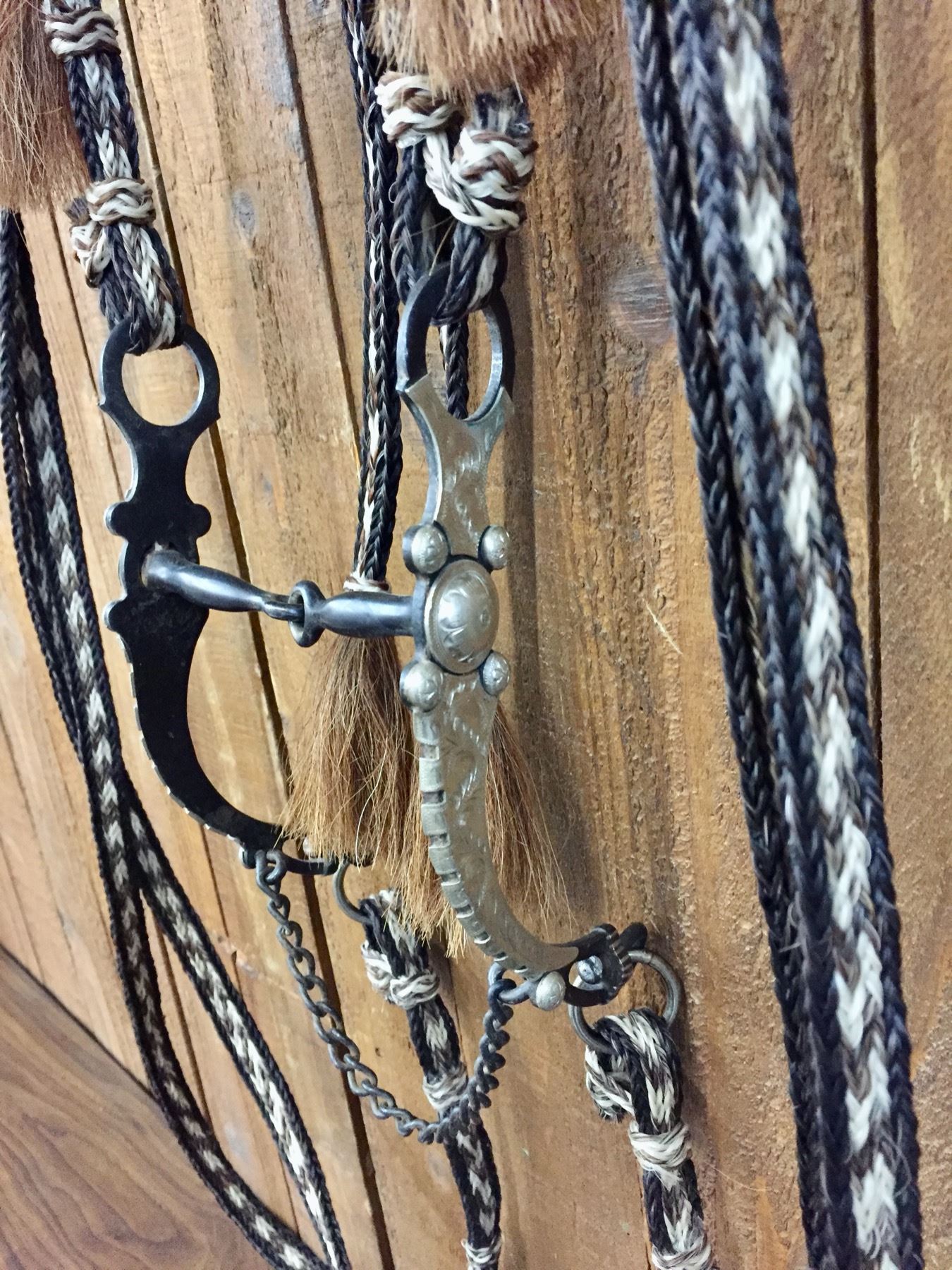 Braided Horsehair Bridle with Bit