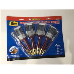 10 Piece Paint Brush Set with Plastic Handles