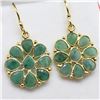 Image 2 : Silver Emerald Gold Plated Earrings (~weight 2.5g), Suggested Retail Value $200