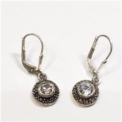 Silver Cubic Zirconia Earrings (~weight 3.15g), Suggested Retail Value $80