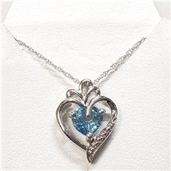 Silver Blue Topaz 18" Necklace, Suggested Retail Value $100