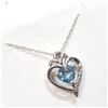 Image 2 : Silver Blue Topaz 18" Necklace, Suggested Retail Value $100