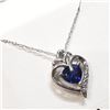 Image 2 : Silver Created Blue Sapphire 18" Necklace, Suggested Retail Value $100