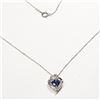 Image 3 : Silver Created Blue Sapphire 18" Necklace, Suggested Retail Value $100
