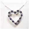 Image 1 : Silver Created Sapphire And White Topaz 18" Necklace, Suggested Retail Value $100