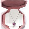 Image 4 : Silver Created Pink Sapphire 18" Necklace, Suggested Retail Value $100